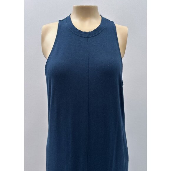 Athleta Sleeveless Tank Maxi Dress Side‎ High Slits Stretch Navy  Blue Womens S - Picture 4 of 11